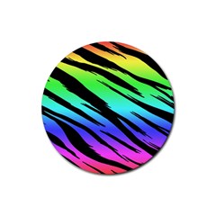 Rainbow Tiger Drink Coasters 4 Pack (round) by ArtistRoseanneJones