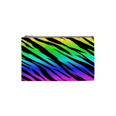 Rainbow Tiger Cosmetic Bag (small) by ArtistRoseanneJones