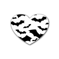 Deathrock Bats Drink Coasters 4 Pack (heart)  by ArtistRoseanneJones
