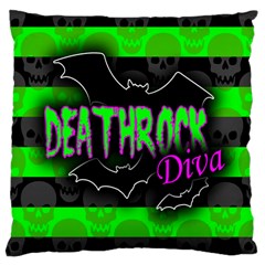 Deathrock Diva Large Cushion Case (two Sided)  by ArtistRoseanneJones