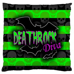 Deathrock Diva Large Flano Cushion Case (two Sides) by ArtistRoseanneJones