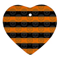 Deathrock Stripes Heart Ornament (two Sides) by ArtistRoseanneJones