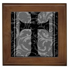 Goth Brocade Cross Framed Ceramic Tile by ArtistRoseanneJones