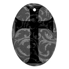 Goth Brocade Cross Oval Ornament by ArtistRoseanneJones