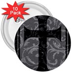 Goth Brocade Cross 3  Button (10 pack) Front