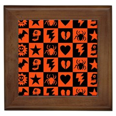 Goth Punk Checkers Framed Ceramic Tile by ArtistRoseanneJones