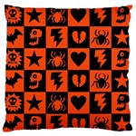 Goth Punk Checkers Large Flano Cushion Case (Two Sides) Back