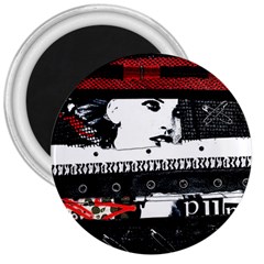 Punk Chick 3  Button Magnet by ArtistRoseanneJones