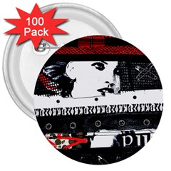 Punk Chick 3  Button (100 Pack) by ArtistRoseanneJones