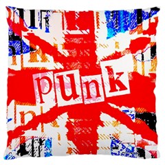 Punk Union Jack Large Flano Cushion Case (One Side)