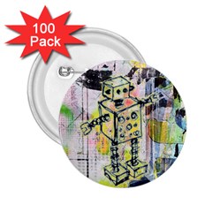 Graffiti Graphic Robot 2.25  Button (100 pack)