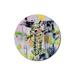 Graffiti Graphic Robot Drink Coasters 4 Pack (Round)