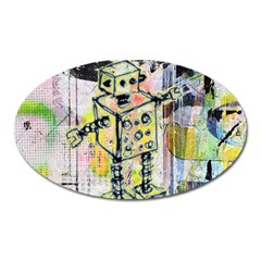 Graffiti Graphic Robot Magnet (Oval)