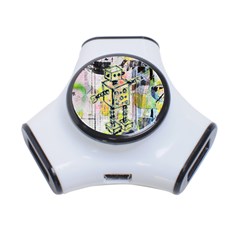 Graffiti Graphic Robot 3 Port USB Hub