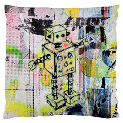 Graffiti Graphic Robot Large Cushion Case (Single Sided) 