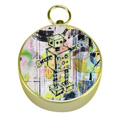 Graffiti Graphic Robot Gold Compass