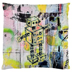 Graffiti Graphic Robot Standard Flano Cushion Case (One Side)