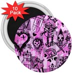 Pink Scene Kid Sketches 3  Button Magnet (10 pack) Front