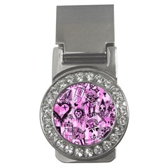 Pink Scene Kid Sketches Money Clip (cz)