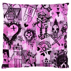 Pink Scene Kid Sketches Large Cushion Case (single Sided)  by ArtistRoseanneJones