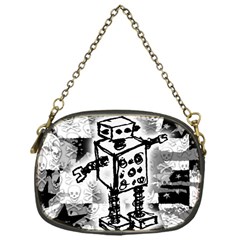 Sketched Robot Chain Purse (one Side) by ArtistRoseanneJones
