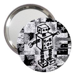 Sketched Robot 3  Handbag Mirror by ArtistRoseanneJones