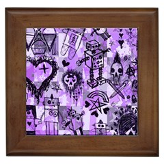 Purple Scene Kid Sketches Framed Ceramic Tile by ArtistRoseanneJones