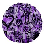 Purple Scene Kid Sketches Large 18  Premium Flano Round Cushion  Front