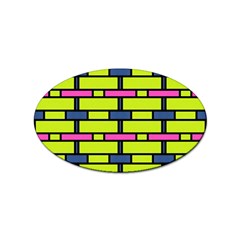 Pink,green,blue Rectangles Pattern Sticker Oval (100 Pack) by LalyLauraFLM