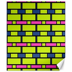 Pink,green,blue Rectangles Pattern Canvas 8  X 10  by LalyLauraFLM