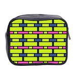 Pink,green,blue rectangles pattern Mini Toiletries Bag (Two Sides) Back