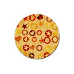 Shapes On Vintage Paper Magnet 3  (round) by LalyLauraFLM