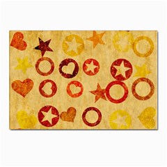 Shapes On Vintage Paper Postcards 5  X 7  (pkg Of 10) by LalyLauraFLM