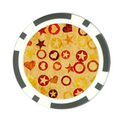 Shapes On Vintage Paper Poker Chip Card Guard by LalyLauraFLM