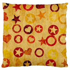 Shapes On Vintage Paper Large Cushion Case (two Sides) by LalyLauraFLM