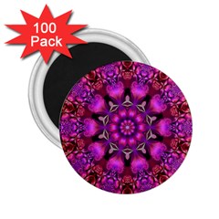 Pink Fractal Kaleidoscope  2.25  Button Magnet (100 pack)