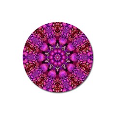 Pink Fractal Kaleidoscope  Magnet 3  (round) by KirstenStar