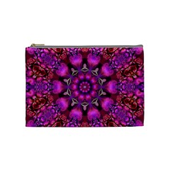 Pink Fractal Kaleidoscope  Cosmetic Bag (medium) by KirstenStar