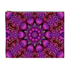 Pink Fractal Kaleidoscope  Cosmetic Bag (xl) by KirstenStar