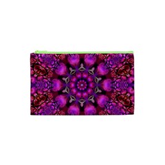 Pink Fractal Kaleidoscope  Cosmetic Bag (xs) by KirstenStar