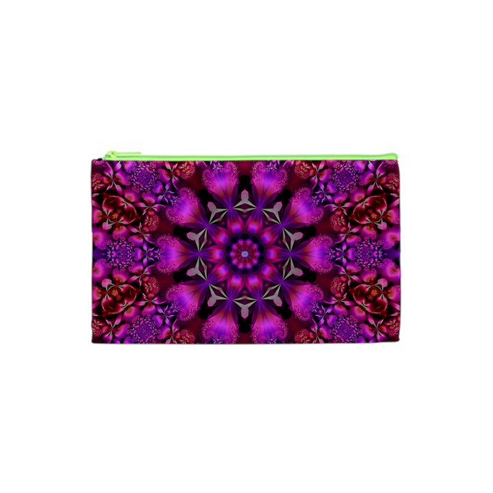 Pink Fractal Kaleidoscope  Cosmetic Bag (XS)