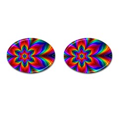 Rainbow Flower Cufflinks (oval) by KirstenStar