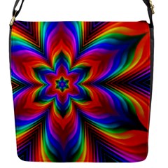 Rainbow Flower Flap Closure Messenger Bag (small) by KirstenStar
