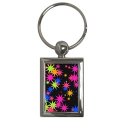 Colorful Stars Pattern Key Chain (rectangle) by LalyLauraFLM