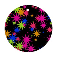 Colorful Stars Pattern Round Ornament (two Sides) by LalyLauraFLM