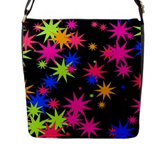 Colorful Stars Pattern Flap Closure Messenger Bag (l)