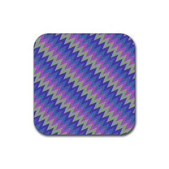 Diagonal chevron pattern Rubber Coaster (Square)