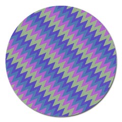 Diagonal chevron pattern Magnet 5  (Round)