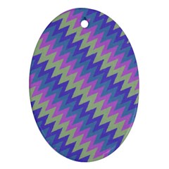 Diagonal chevron pattern Oval Ornament (Two Sides)
