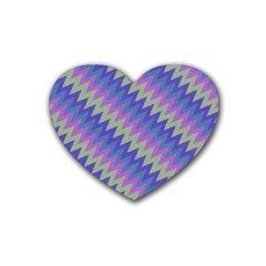 Diagonal chevron pattern Rubber Coaster (Heart)
